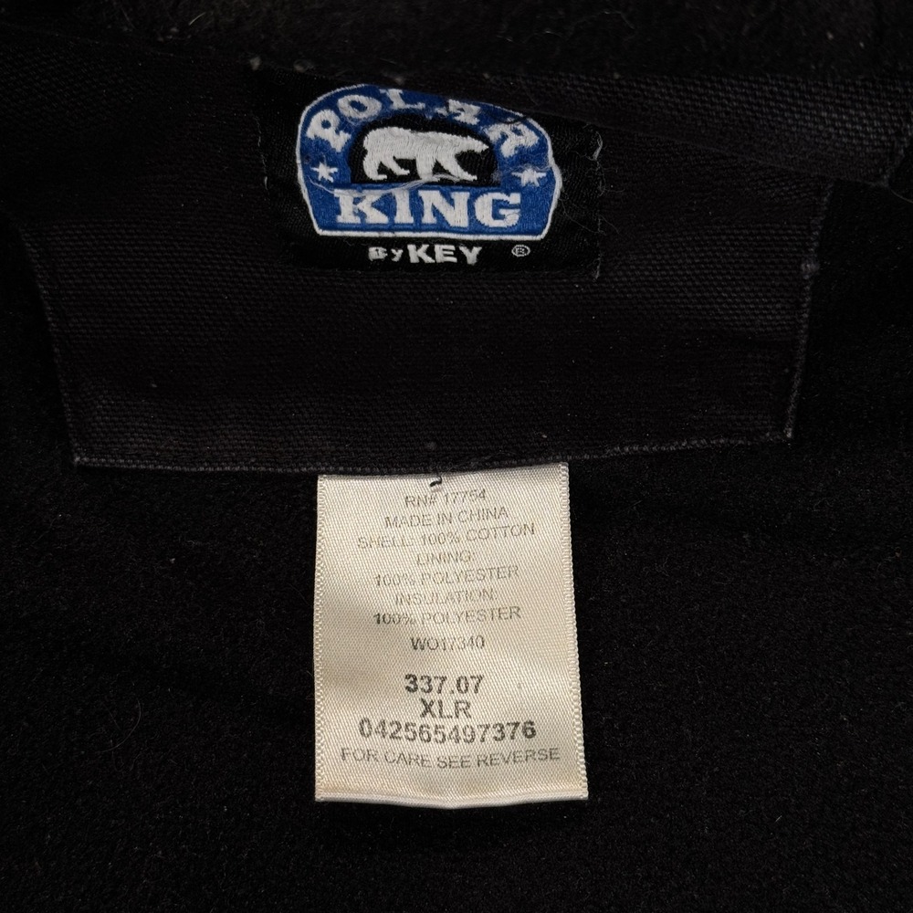 Polar King Jacket Men XL Black Duck Canvas Fleece Lined Insulated Hooded Outdoor - Picture 10 of 10